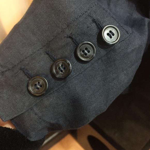 Dark blue linen blazer - Picture 4 of 7